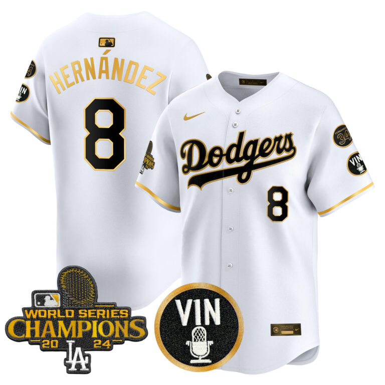 Men Los Angeles Dodgers #8 Hernandez white Sakura Edition Nike MLB 2025 Jersey style 3